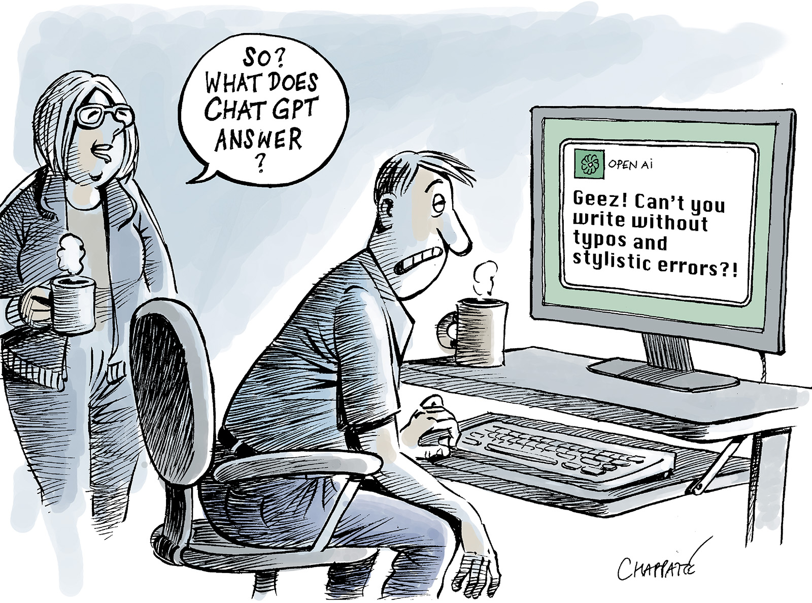 ChatGPT Is Talking To Us Globecartoon Political Cartoons Patrick 