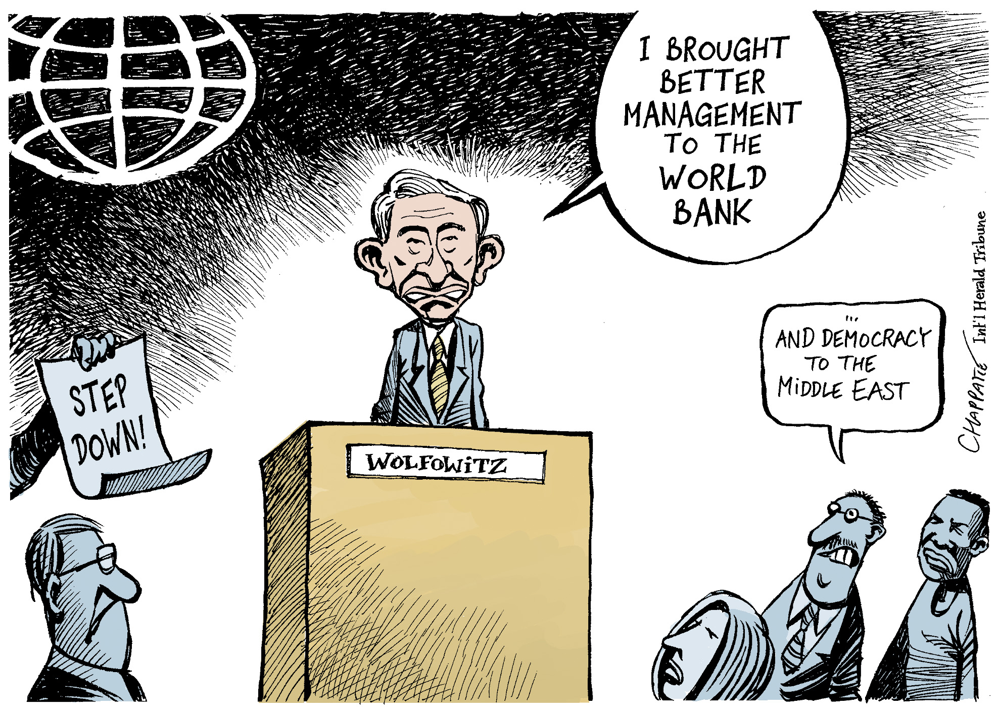Wolfowitz Favoritism Scandal Globecartoon Political Cartoons