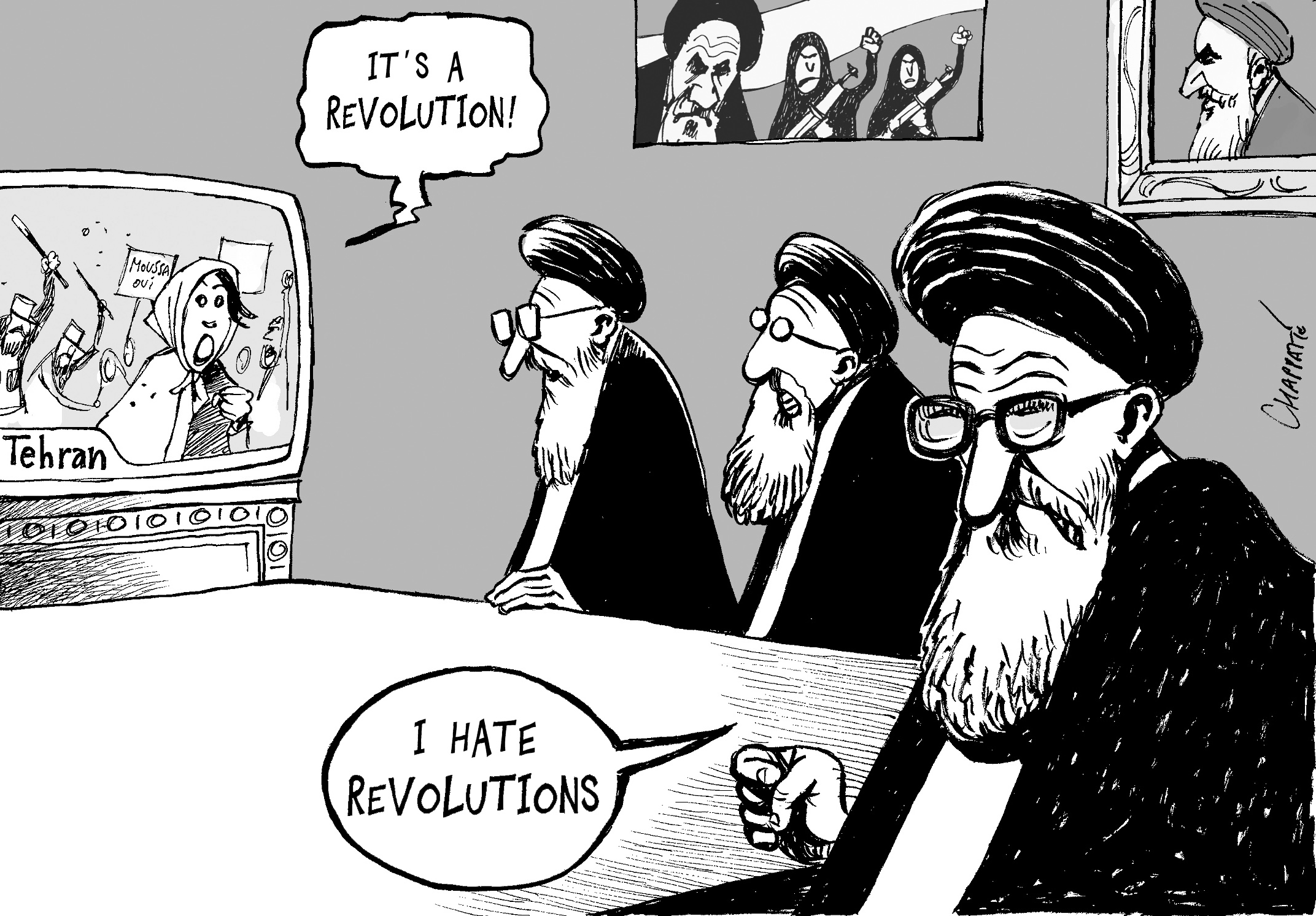 Unrest In Tehran Globecartoon Political Cartoons Patrick Chappatte