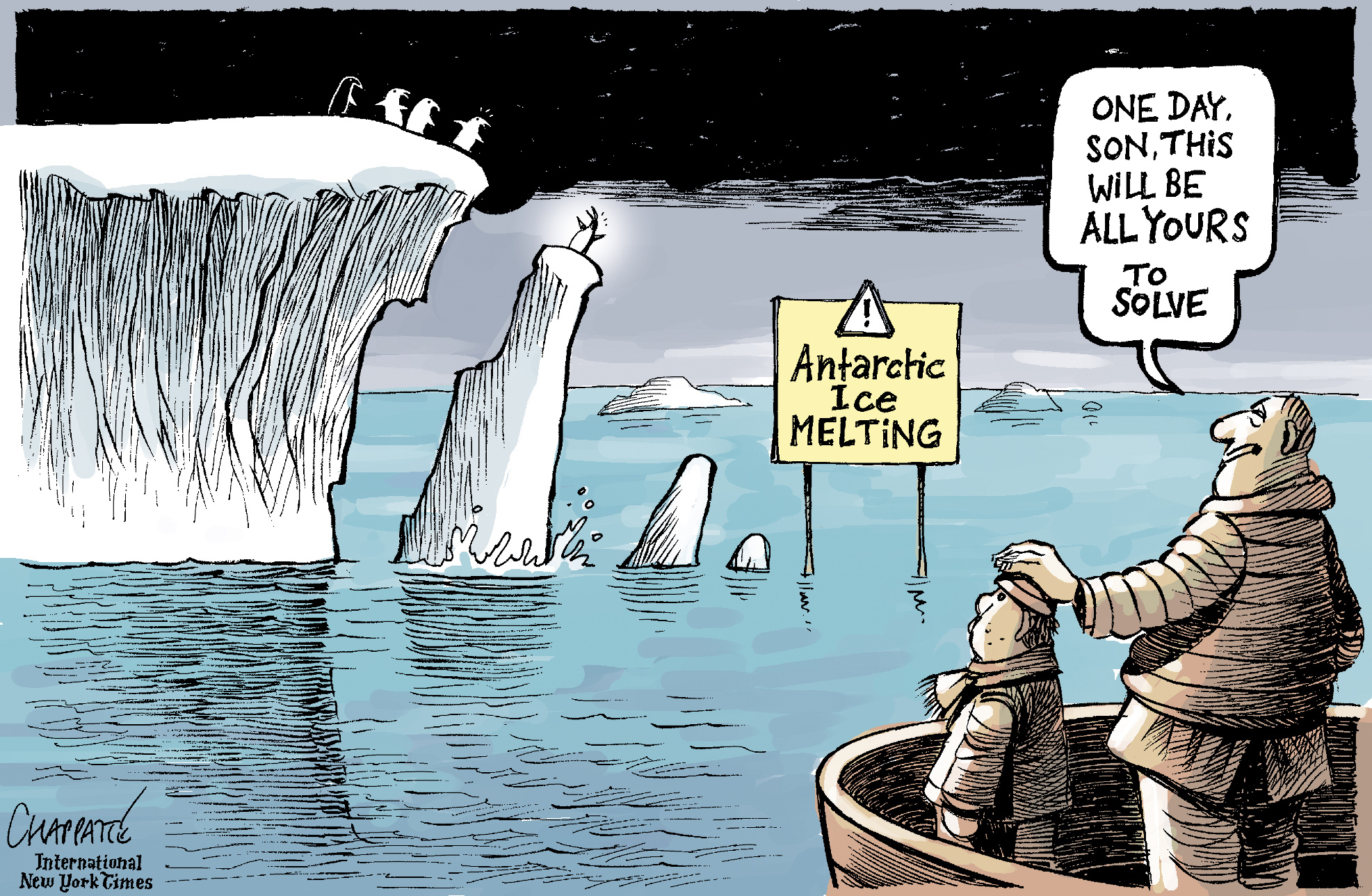 Antarctic ice is melting Globecartoon Political Cartoons Patrick