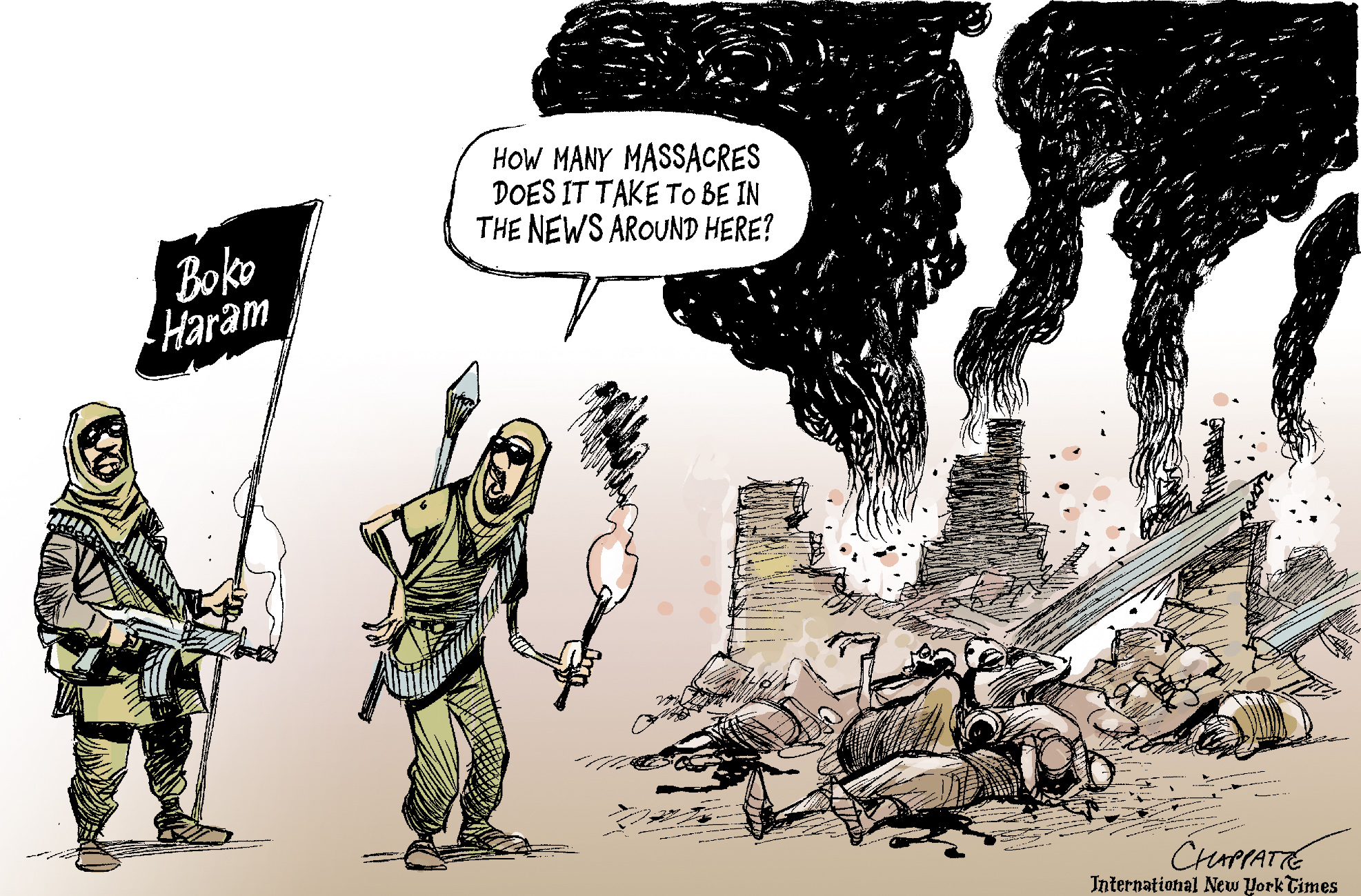 Boko Haram on a rampage Globecartoon Political Cartoons Patrick Chappatte