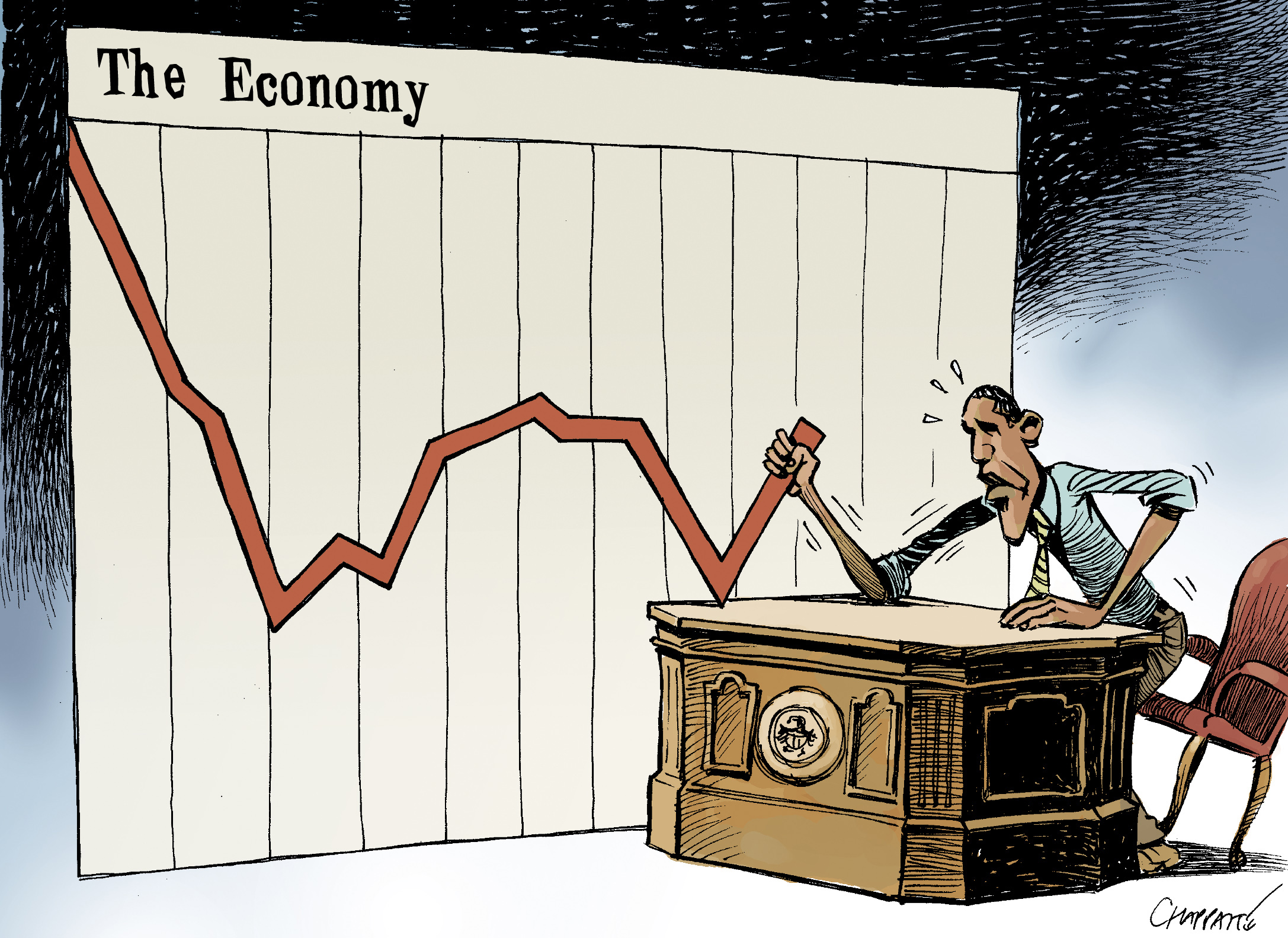 Obama and the Economy Globecartoon Political Cartoons Patrick