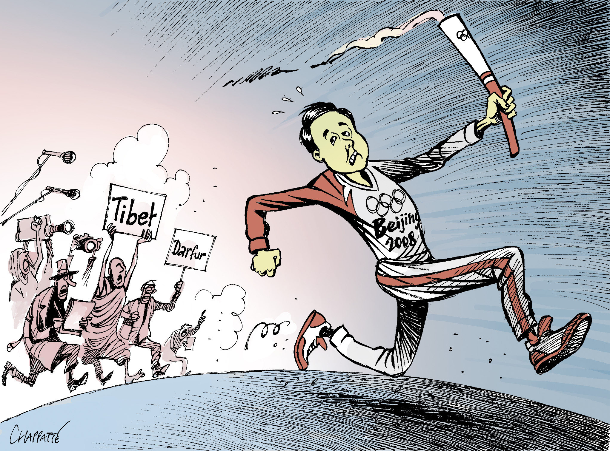 Olympic Torch | Globecartoon - Political Cartoons - Patrick Chappatte