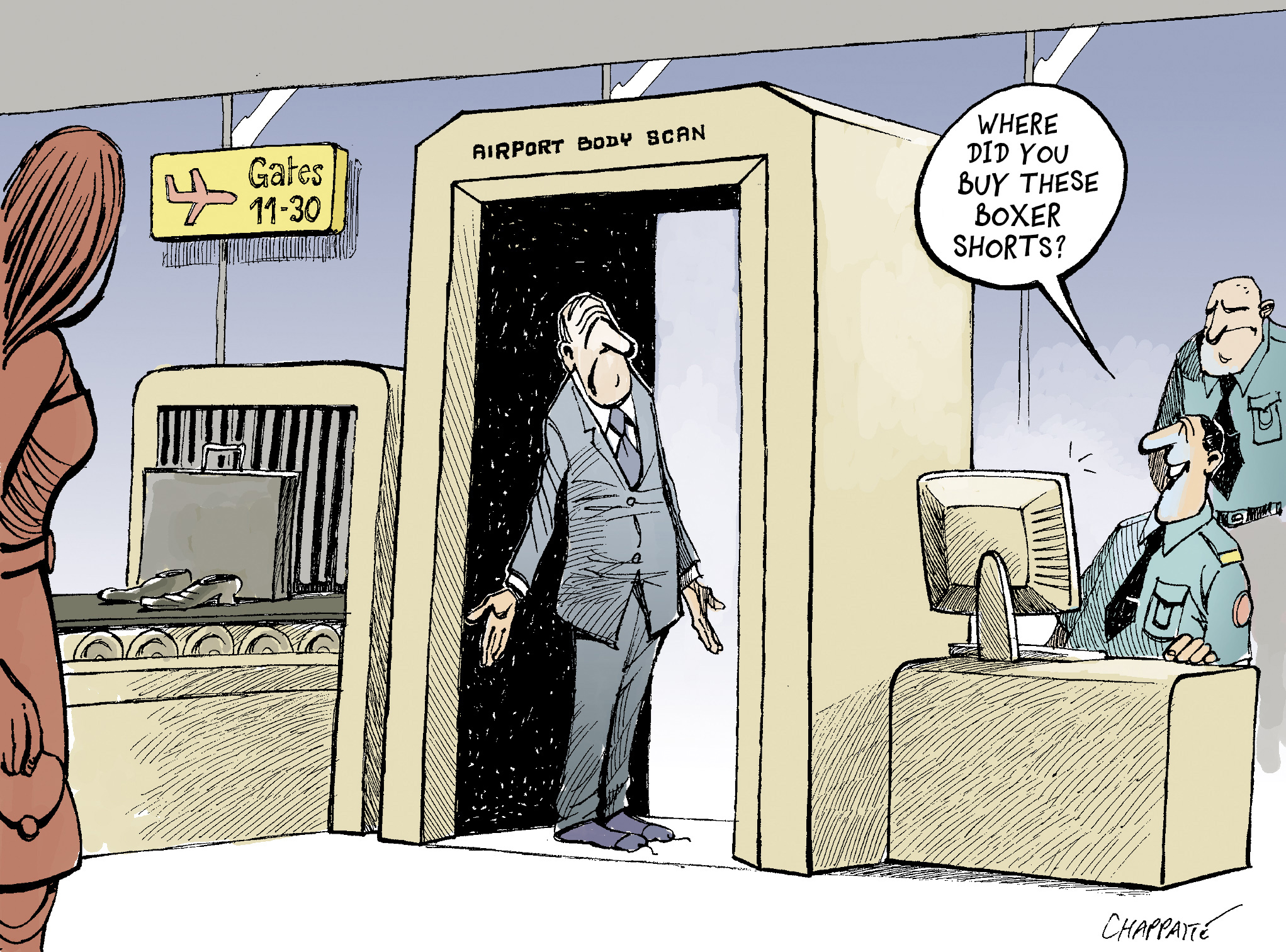 Improved Airport Security | Globecartoon - Political Cartoons - Patrick  Chappatte