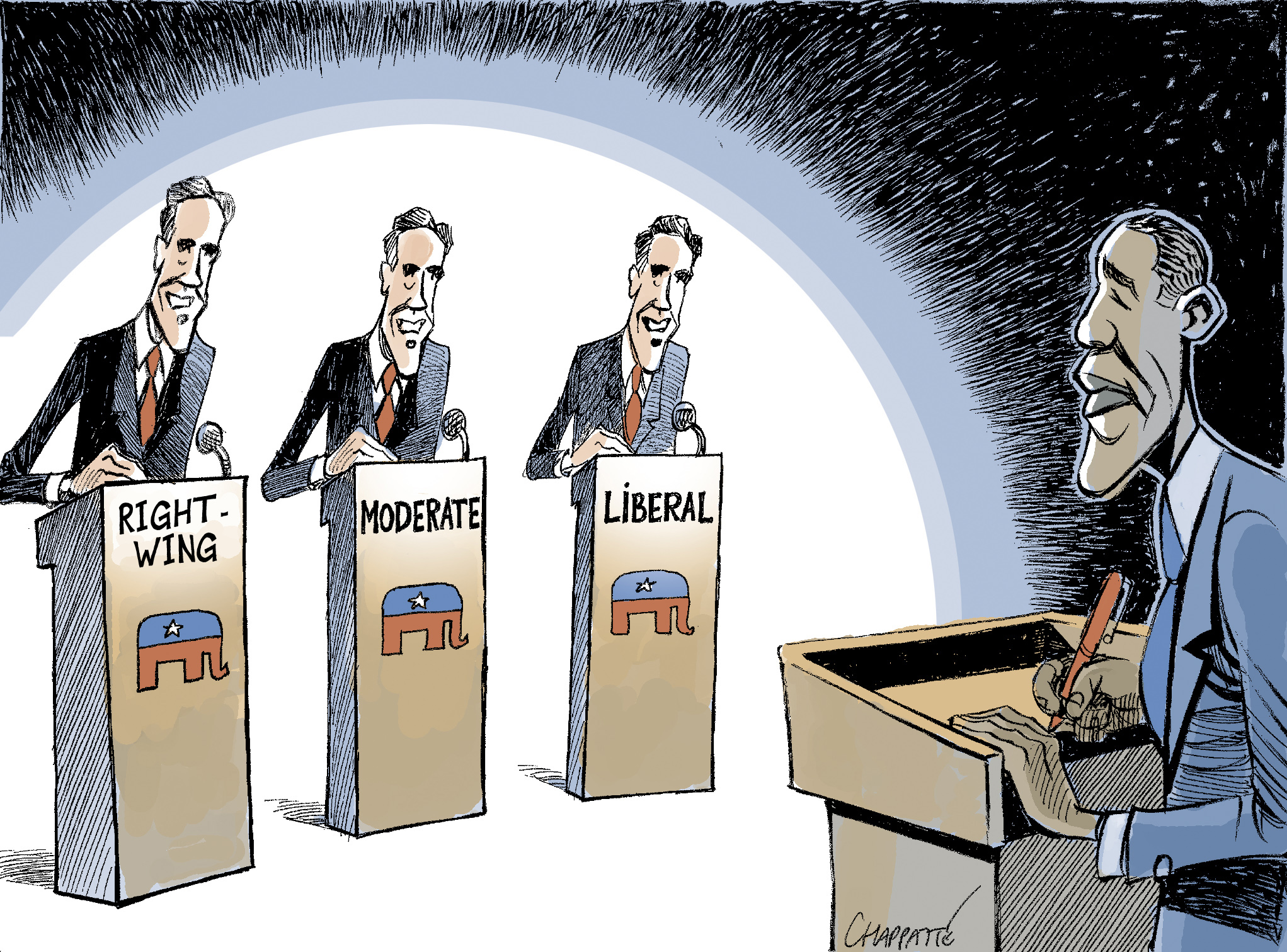 Romney vs Obama | Globecartoon - Political Cartoons - Patrick Chappatte