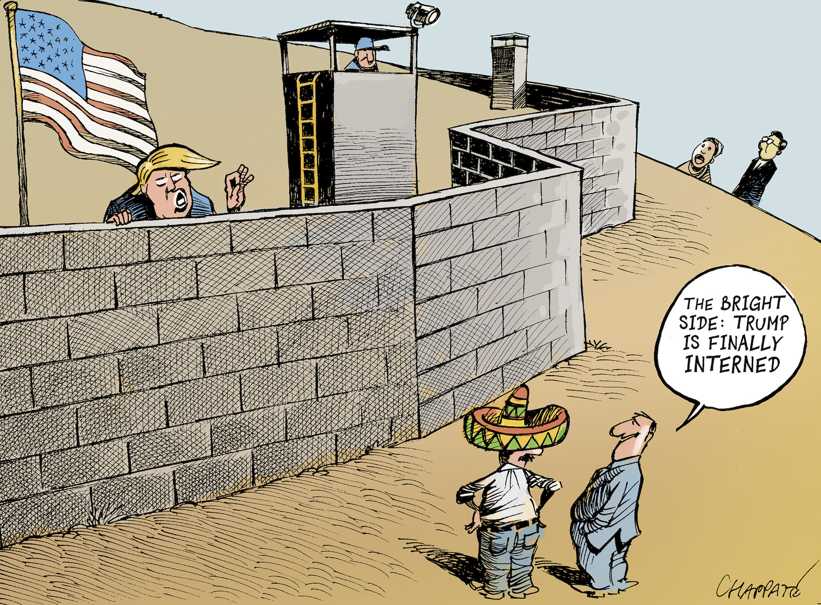 Trump's wall | Globecartoon - Political Cartoons - Patrick Chappatte