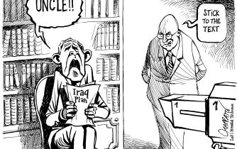 Bush's speech on Iraq | Globecartoon - Political Cartoons - Patrick