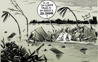 Typhoon Haiyan and the climate debate | Globecartoon - Political Cartoons -  Patrick Chappatte