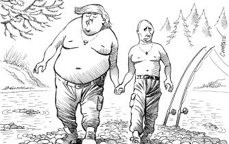 Putin and Trump (black/white)