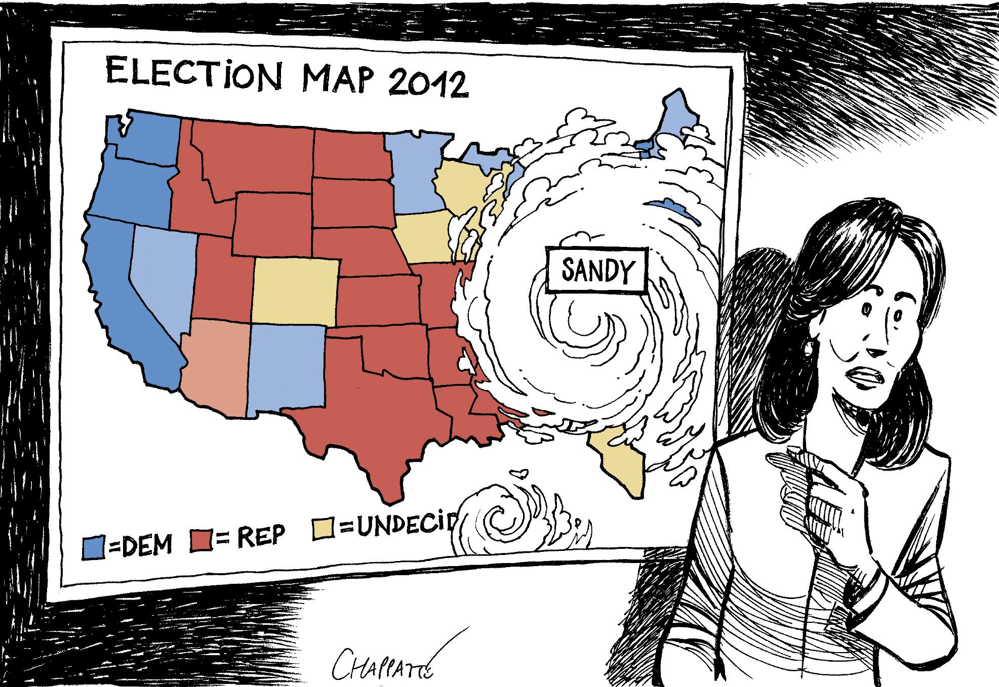 Storm Sandy Hits The Campaign
