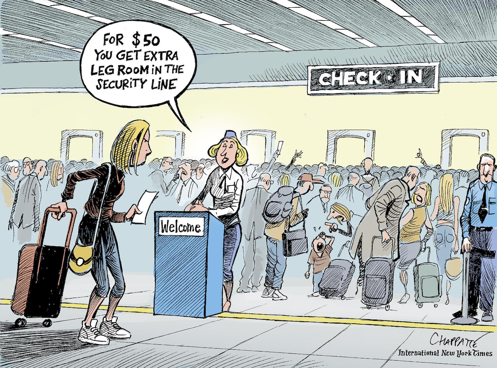 Long lines in airport