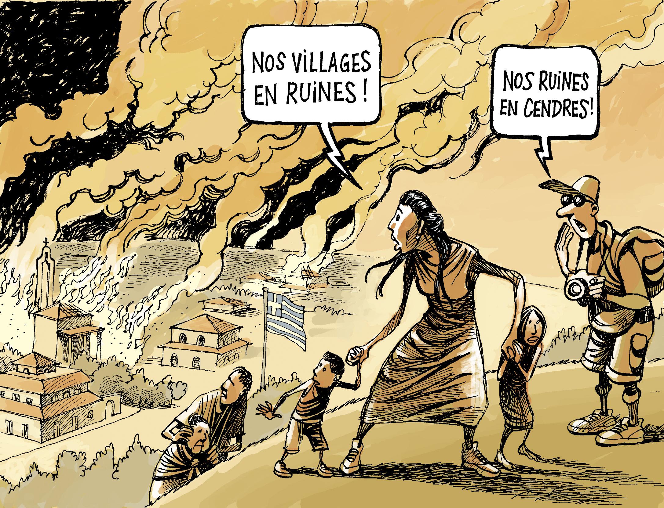 La Grèce en feu