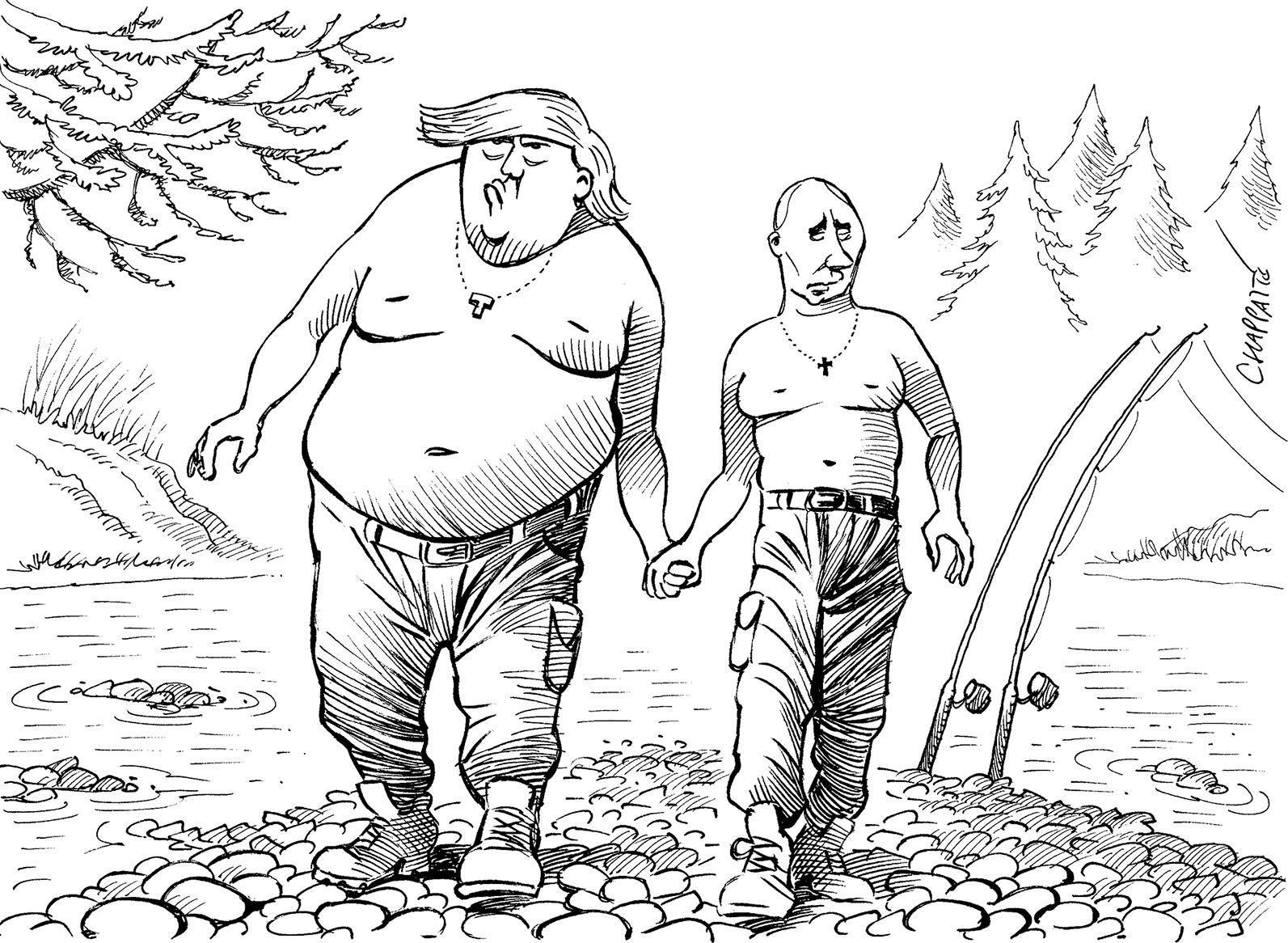 Putin and Trump (black/white)