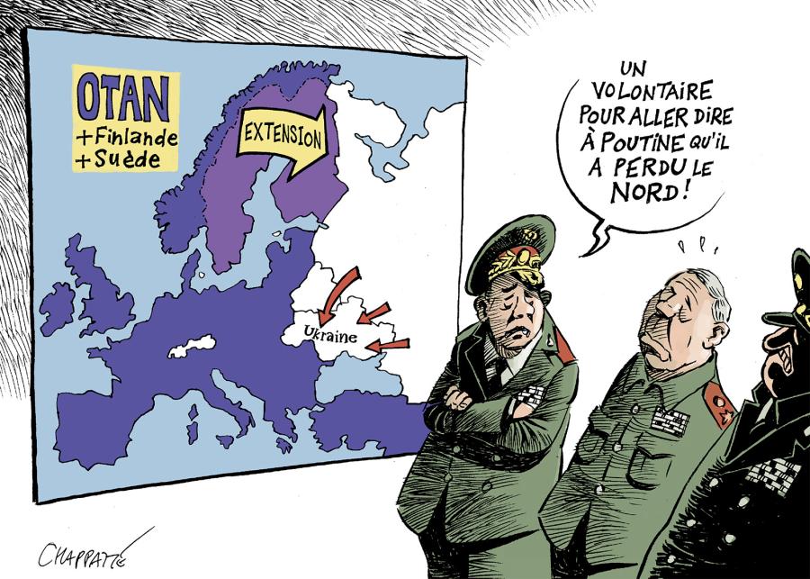 Finlande et Suède veulent rejoindre l’OTAN Finlande et Suède veulent rejoindre l’OTAN Finlande et Suède veulent rejoindre l’OTAN Finlande et Suède veulent rejoindre l’OTAN - © Chappatte dans Le Temps, Genève