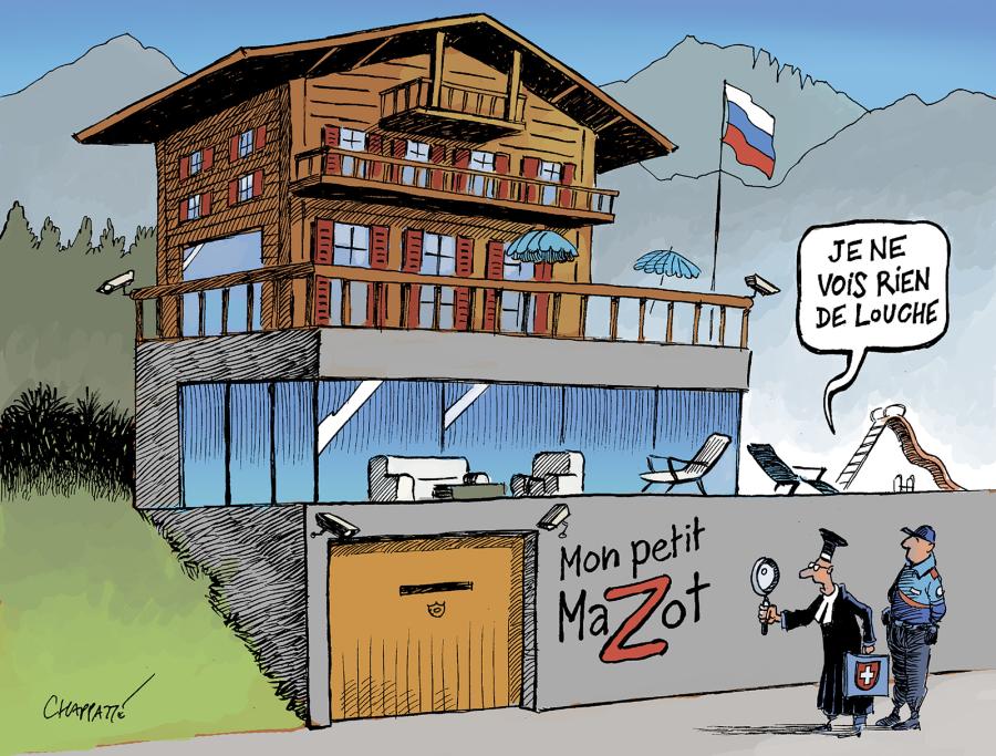 La Suisse traque mollement les avoir russes © Chappatte dans Le Temps, Genève 