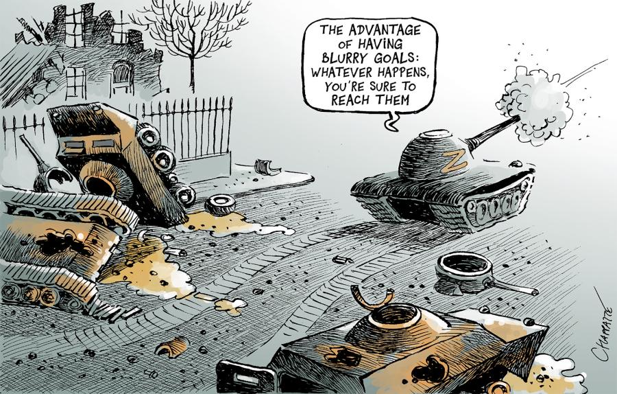 100 Days of War | Globecartoon - Political Cartoons - Patrick Chappatte