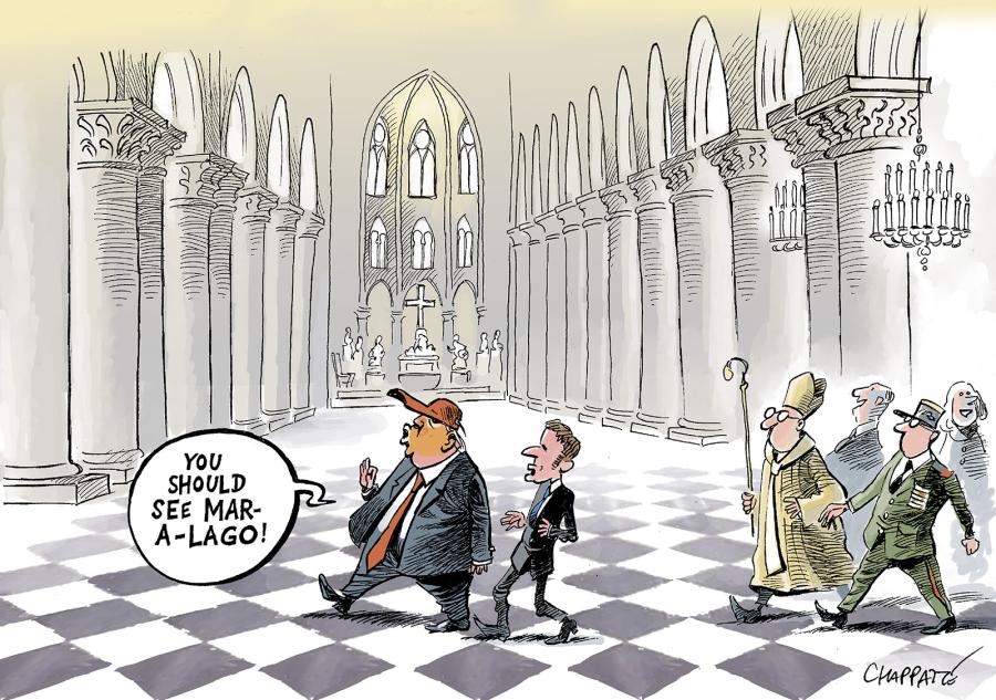 Trump visits a cathedral Trump visits a cathedral
