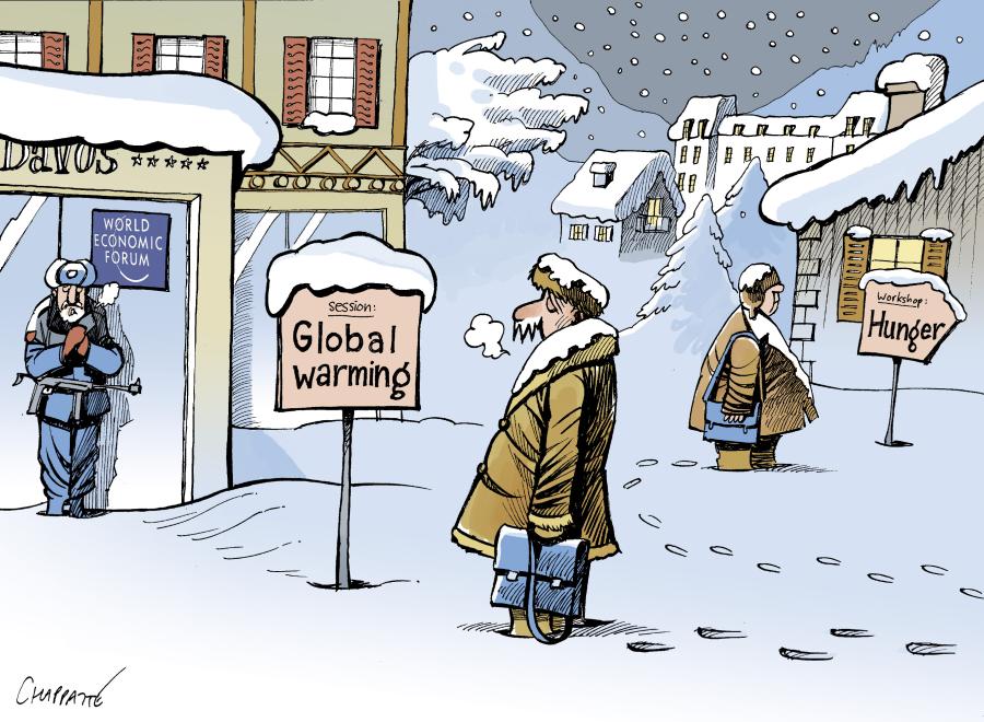 Davos 2007 | Globecartoon - Political Cartoons - Patrick Chappatte
