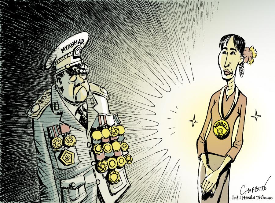 Aung San Suu Kyi receives her Nobel Aung San Suu Kyi receives her Nobel Aung San Suu Kyi receives her Nobel