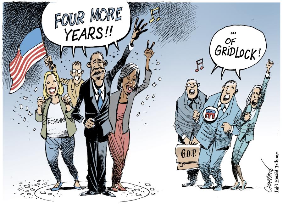 Barack Obama re-elected | Globecartoon - Political Cartoons - Patrick  Chappatte