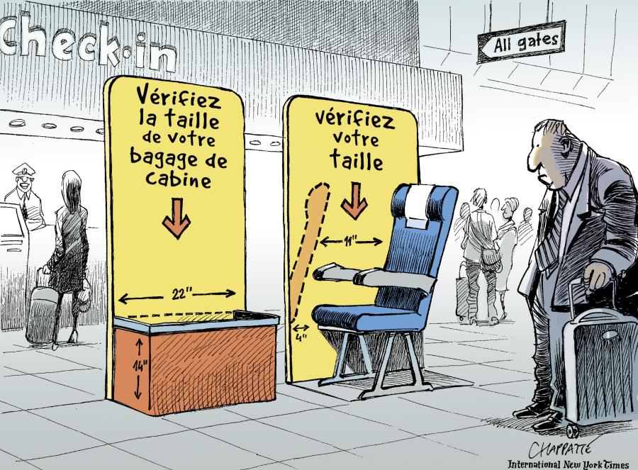 Moins de place dans les avions Moins de place dans les avions Moins de place dans les avions