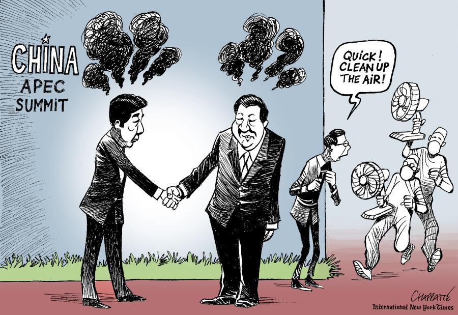Tense handshake in China Tense handshake in China