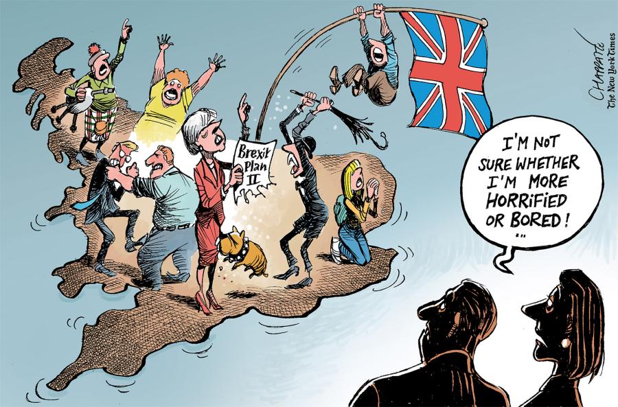 The Brexit drama | Globecartoon - Political Cartoons - Patrick Chappatte