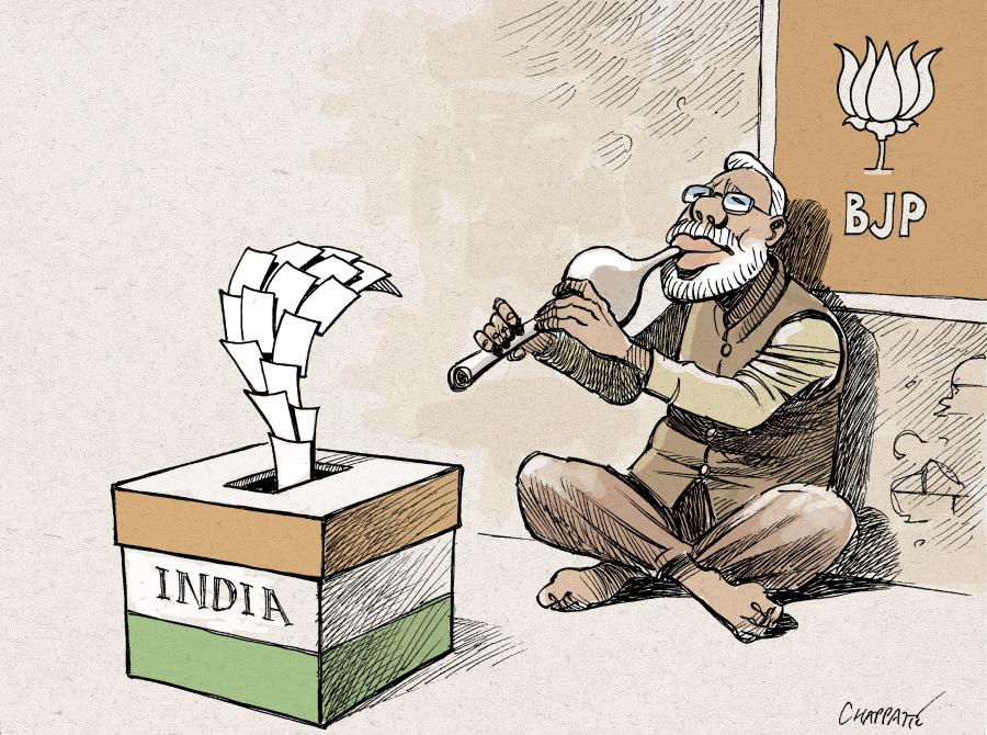 Narendra Modi's triumph | Globecartoon - Political Cartoons - Patrick  Chappatte