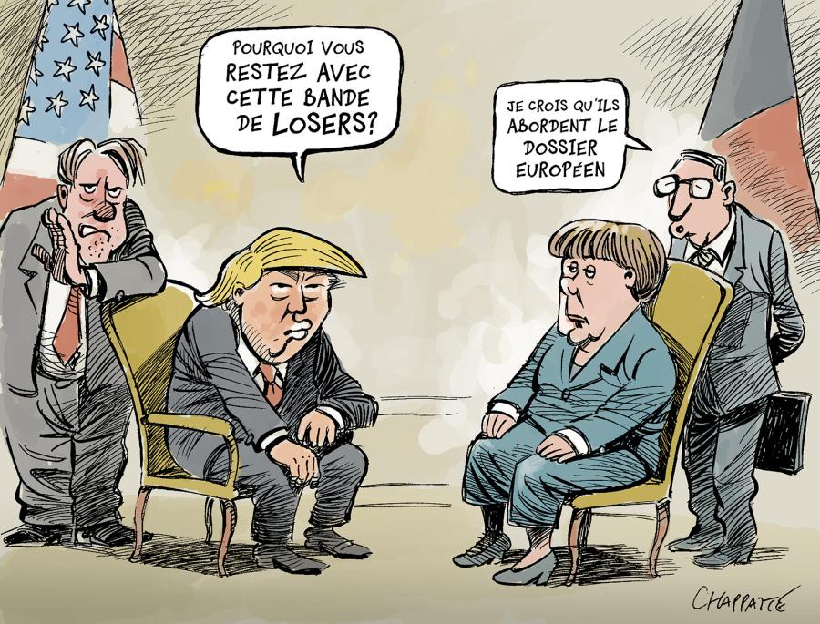 Trump et Merkel discutent Trump et Merkel discutent Trump et Merkel discutent