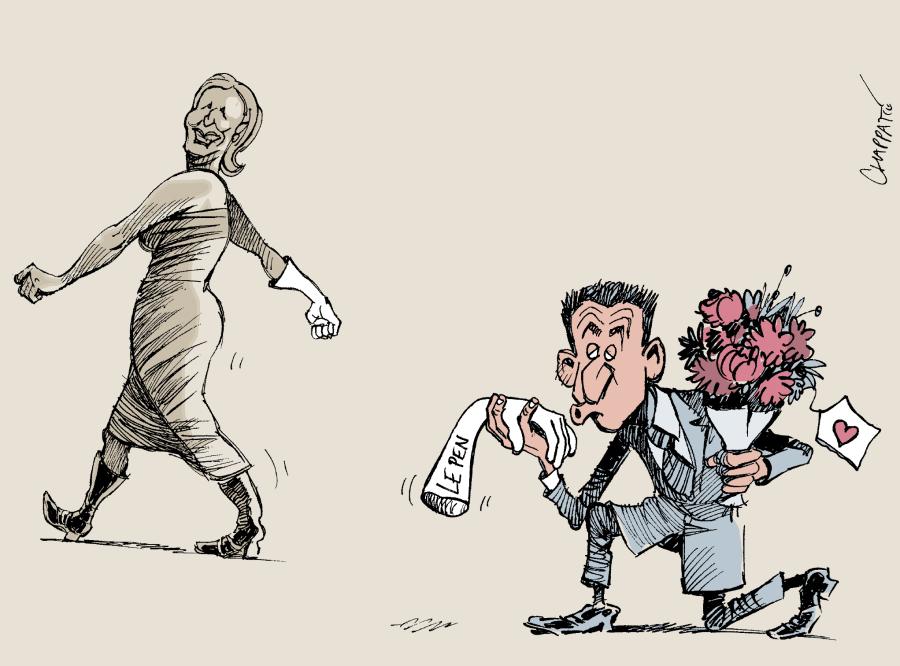 Sarkozy et Marine Le Pen Sarkozy et Marine Le Pen Sarkozy et Marine Le Pen